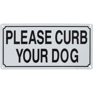 Please Curb Your Dog Sign Metal 10" x 5" - Magid Supplies
